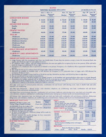 Winter Rate schedule 1973-1974